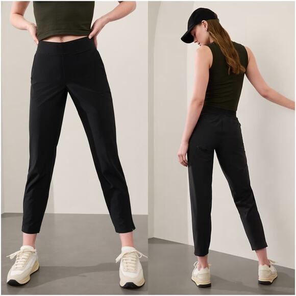 ATHLETA Brooklyn Mid Rise Ankle Pant in Black - Picture 1 of 15